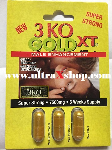 3KO Pill Gold XT 7500mg Male Enhancer 3 Counts
