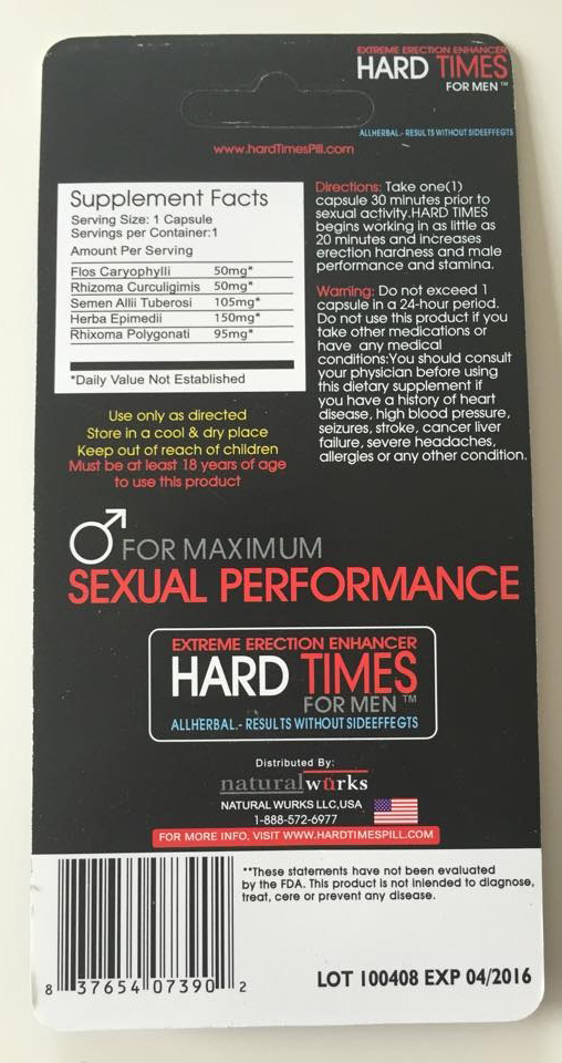 Hard Times for Men Extreme Male Enhancer