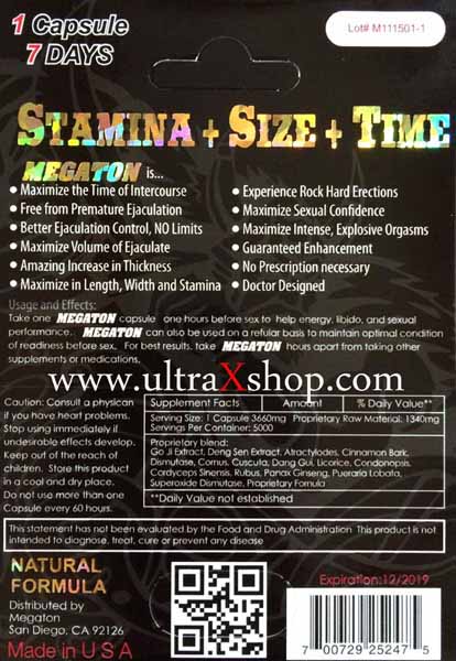 Megaton Sexual Enhancement Performance Booster Pill