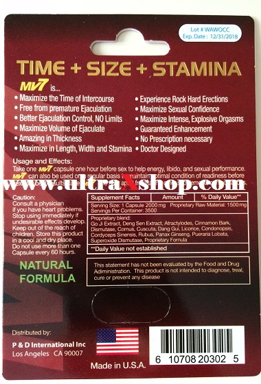 MV 7 Days 3500mg Extreme Male Sexual Enhancement Pill