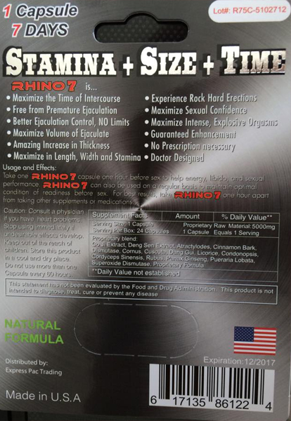 Rhino 7 Platinum 5000 Male Sexual Enhancement Pill