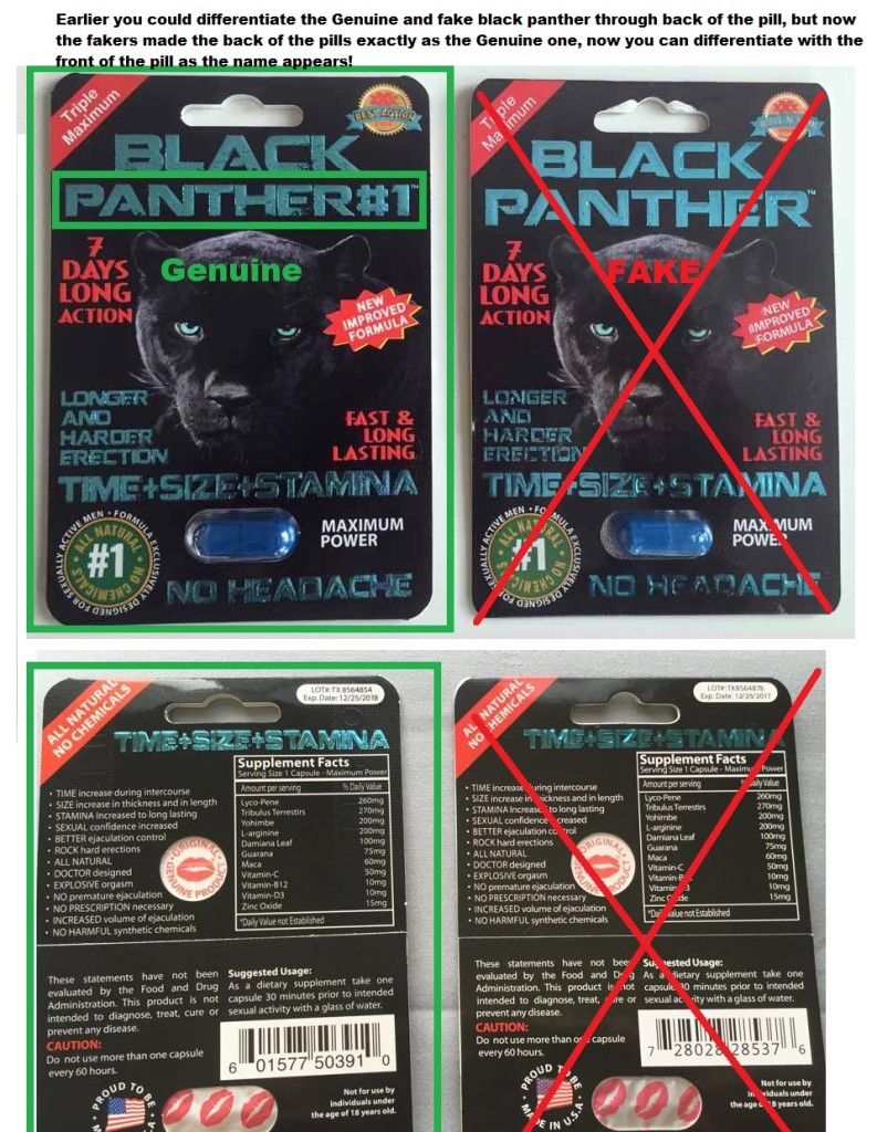 Genuine Black Panther Pill VS FAKe